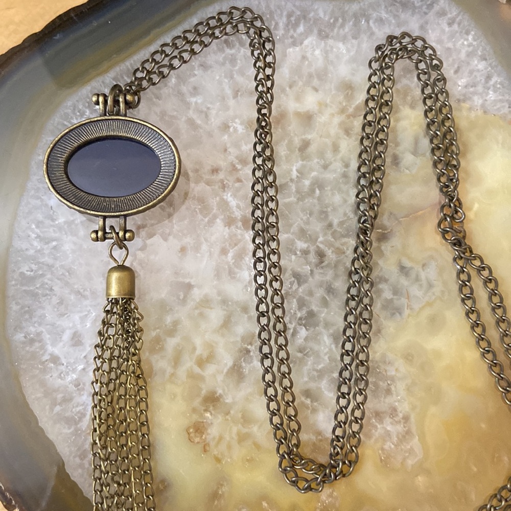 Sold do not share Dark blue tassel necklace - Picture 7 of 11